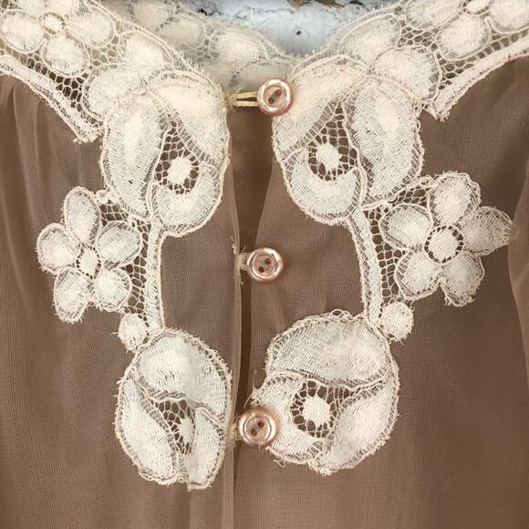 Vintage Gossard Artemis Sheer Lace Robe Slip Nighgown - Picture 7 of 10